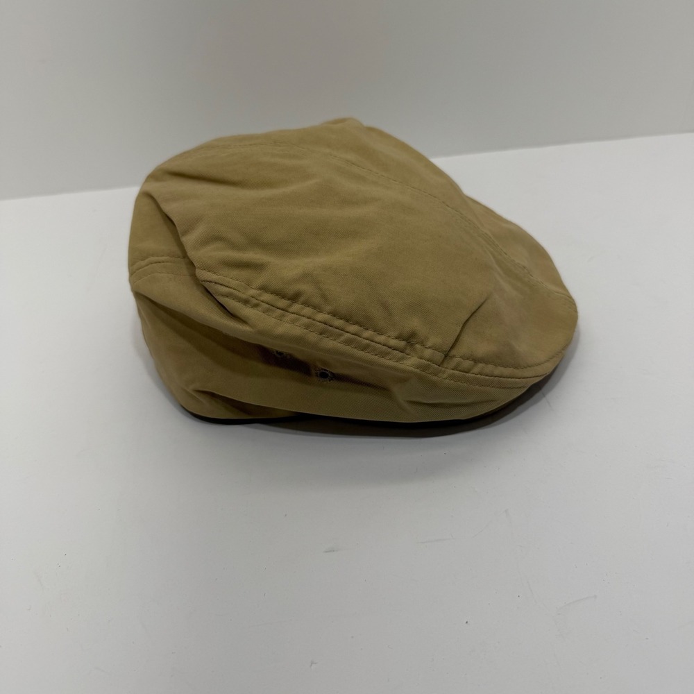 Dockers Golf Flat Cap Hat Mens Large Khaki Tan Cotton Blend Ivy Scally Cabbie